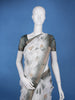 White Abstract Printed Chiffon Saree - Diadem