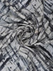 White Abstract Printed Semi Tussar Saree With Contrast Border