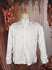 White Abstract Woven Design Pure Cotton Fancy Wear Full Sleeve Men Shirt