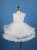 White Embellished Design Net Frock