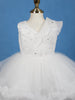 White Embellished Design Net Frock