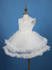 White Embellished Design Net Frock