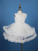 White Embellished Design Net Frock