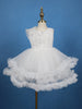 White Embellished Design Net Frock