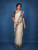 White Embroidered Design Organza Saree