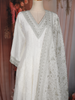 White Embroidered Georgette Anarkali Salwar Suit with Dupatta