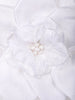White Floral Appliqué Layered Tulle Satin Party Wear Frock