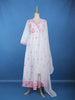 White Floral Design Cotton Salwar Suit - Diadem