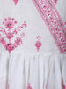 White Floral Design Cotton Salwar Suit - Diadem