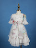 White Floral Design Net Kids Frock