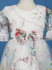 White Floral Design Net Kids Frock