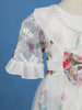 White Floral Design Net Kids Frock