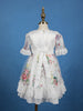 White Floral Design Net Kids Frock