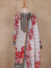 White Floral Design Synthetic Salwar Suit
