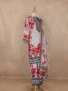 White Floral Design Synthetic Salwar Suit