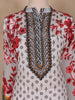 White Floral Design Synthetic Salwar Suit