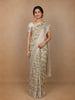 White Floral Designed Cotton Saree