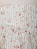 White Floral Embroidered Cotton Frock with Puff Sleeves & Mandarin Collar - Diadem