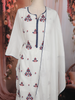 White Floral Embroidered Cotton Sharara Suit with Dupatta