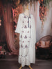 White Floral Embroidered Cotton Sharara Suit with Dupatta