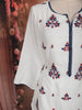 White Floral Embroidered Cotton Sharara Suit with Dupatta