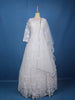 White Floral Embroidered Design Net Gown