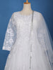 White Floral Embroidered Design Net Gown