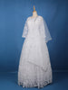 White Floral Embroidered Design Net Gown
