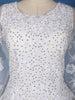 White Floral Embroidered Design Net Gown