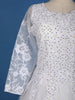 White Floral Embroidered Design Net Gown