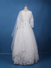 White Floral Embroidered Design Net Gown