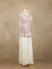 White Floral Embroidered Georgette Palazzo Salwar Suit