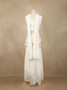 White Floral Embroidered Georgette Palazzo Salwar Suit