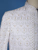 White Floral Embroidered Polyester Sherwani Suit - Diadem
