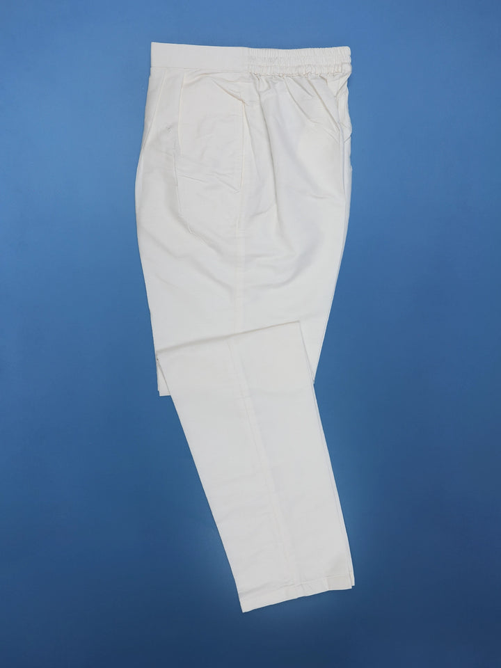 White Floral Embroidered Polyester Sherwani Suit - Diadem