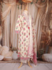 White Floral Printed Cotton Palazzo Suit with Printed Dupatta