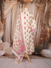 White Floral Printed Cotton Palazzo Suit with Printed Dupatta