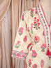 White Floral Printed Cotton Palazzo Suit with Printed Dupatta