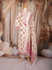 White Floral Printed Cotton Palazzo Suit with Printed Dupatta