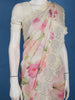 White Floral Printed Georgette Saree