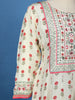 White Floral Printed Synthetic Salwar Suit - Diadem