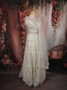 White Floral Thread and Beads Embroidered Design Net Lehenga with Dupatta