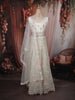 White Floral Thread and Beads Embroidered Design Net Lehenga with Dupatta