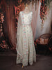 Ivory Floral Thread Embroidered Design Net Gown with Dupatta