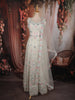 Ivory Floral Thread Embroidered Design Net Gown with Dupatta