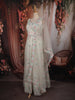 Ivory Floral Thread Embroidered Design Net Gown with Dupatta