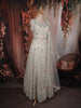 Ivory Floral Thread Embroidered Design Net Gown with Dupatta