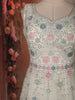 Ivory Floral Thread Embroidered Design Net Gown with Dupatta