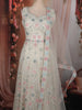 Ivory Floral Thread Embroidered Design Net Gown with Dupatta