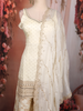 White Floral Zari Woven Design Chanderi Silk Palazzo Suit with Dupatta